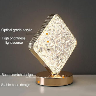 Crystal Round LED Table Lamp