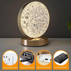 Crystal Round LED Table Lamp