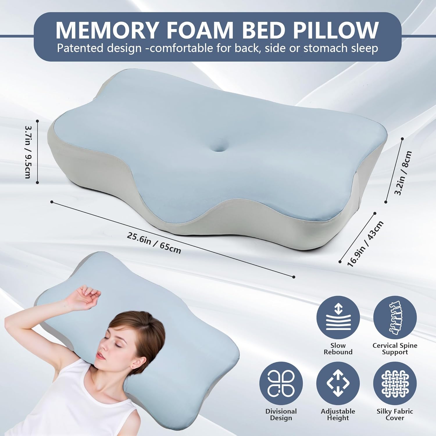 Orthopedic Latex Neck Pillow Slow Reboun